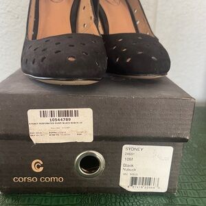 Corso Como Black Nubuck Heels